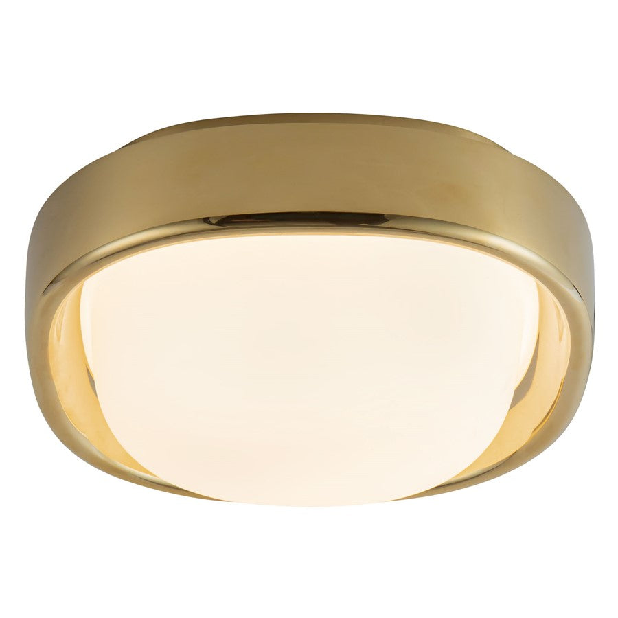 Kuzco Pebble 8" Brass Dimmable LED Flush Mount, Metallic Brass