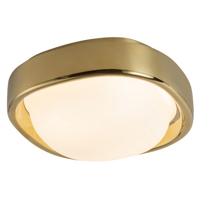 Kuzco Pebble 8" Brass Dimmable LED Flush Mount, Metallic Brass