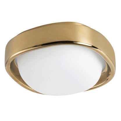 Kuzco Pebble 8" Brass Dimmable LED Flush Mount, Metallic Brass