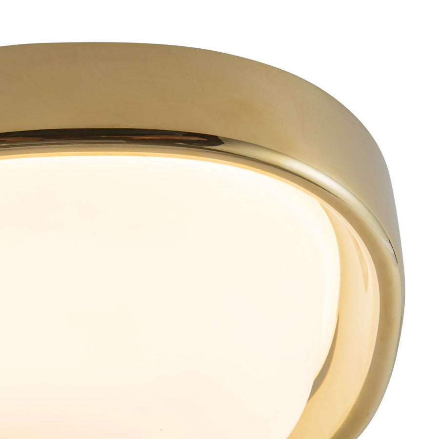 Kuzco Pebble 8" Brass Dimmable LED Flush Mount, Metallic Brass