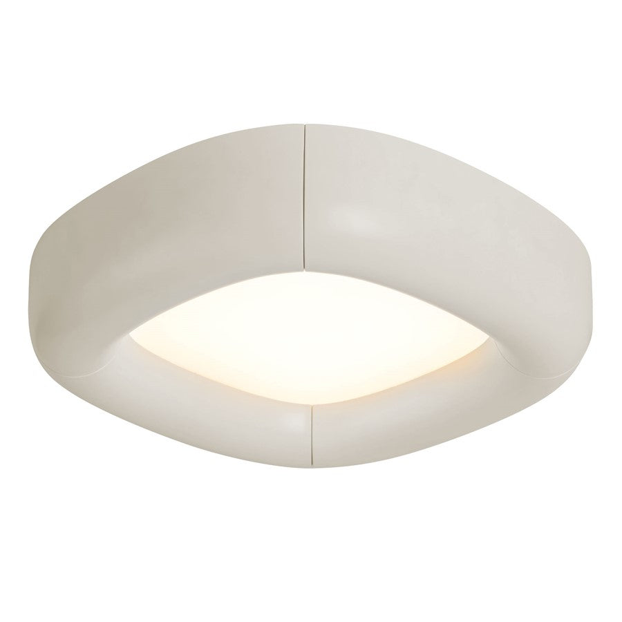 Kuzco Folio 15" Wht Dimmable LED Flush Mount, Pearl White