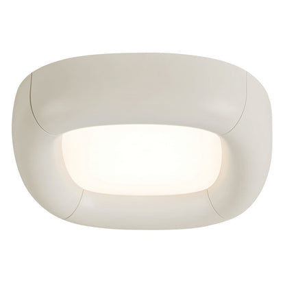 Kuzco Folio 15" Wht Dimmable LED Flush Mount, Pearl White