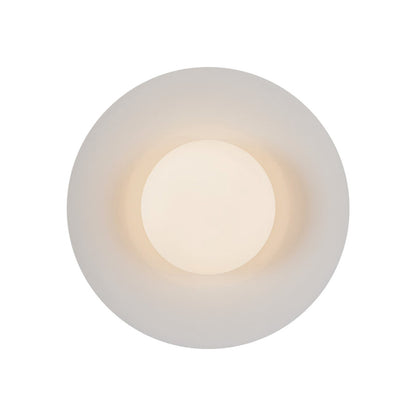 Kuzco Cruz 15in LED Flush Mount | Black and White Metal and Opal Glass | Bedroom, Living Room & Dining Room Ambient Light | Model FM22815-BK-WH