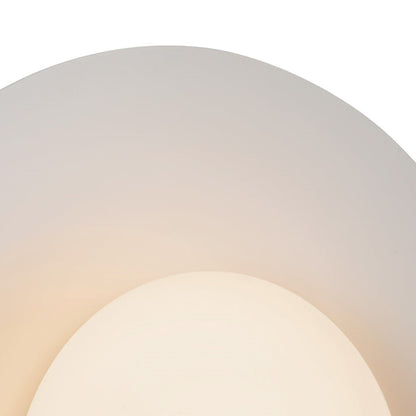 Kuzco Cruz 15in LED Flush Mount | Black and White Metal and Opal Glass | Bedroom, Living Room & Dining Room Ambient Light | Model FM22815-BK-WH
