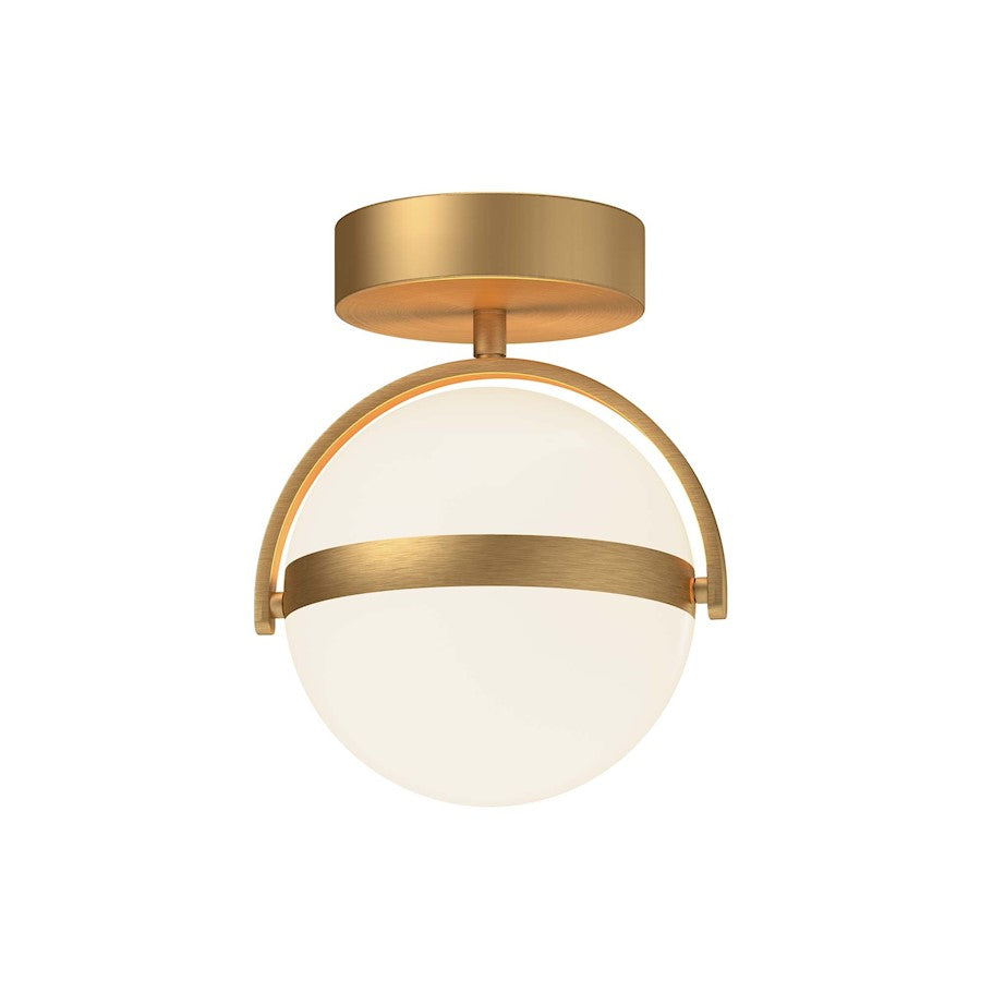 Alora Globo 7" LED Flush Mount, Brushed Gold/Frosted Acrylic - FM301001BG