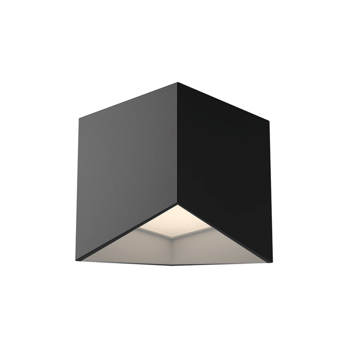 Kuzco Cubix 5in LED Flush Mount | Modern Black/White Aluminum and White Acrylic | Bathroom & Kitchen | 5.62 x 5.62 x 6 in | Model FM31205-BK-WH