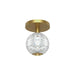 Alora Marni 5" LED Flush Mount, Natural Brass/Clear Carved Acrylic - FM321201NB