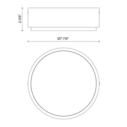 Kuzco Blanco 8in 1-Light Flush Mount | Modern Polished Nickel and Alabaster Stone | Hallway & Bedroom | 7.875 x 2.625 in | Model FM325108PNAR-5CCT
