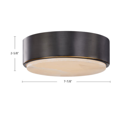 Kuzco Blanco 8in 1-Light Flush Mount | Modern Polished Nickel and Alabaster Stone | Hallway & Bedroom | 7.875 x 2.625 in | Model FM325108PNAR-5CCT