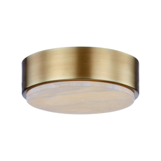 Alora Blanco 8" LED Flush Mount, Vintage Brass/Alabaster - FM325108VBAR