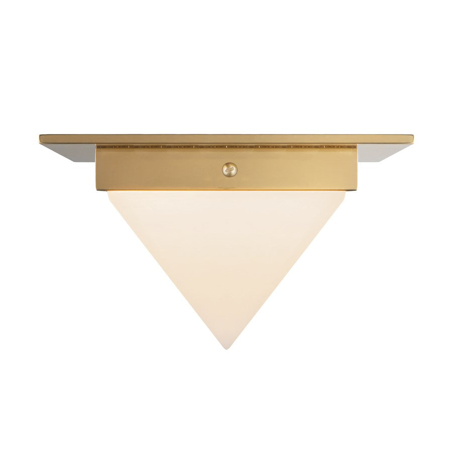 Kuzco Mineral 4" Brass Flush Mount, Patina Brass/Alabaster