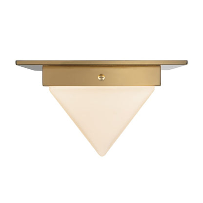 Kuzco Mineral 4" Brass Flush Mount, Patina Brass/Opal Glass