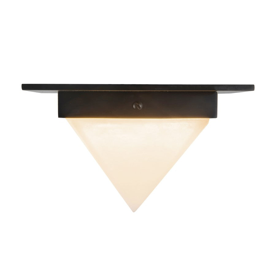 Kuzco Mineral 4" Black Flush Mount, Urban Bronze/Alabaster