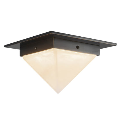 Kuzco Mineral 4" Black Flush Mount, Urban Bronze/Alabaster