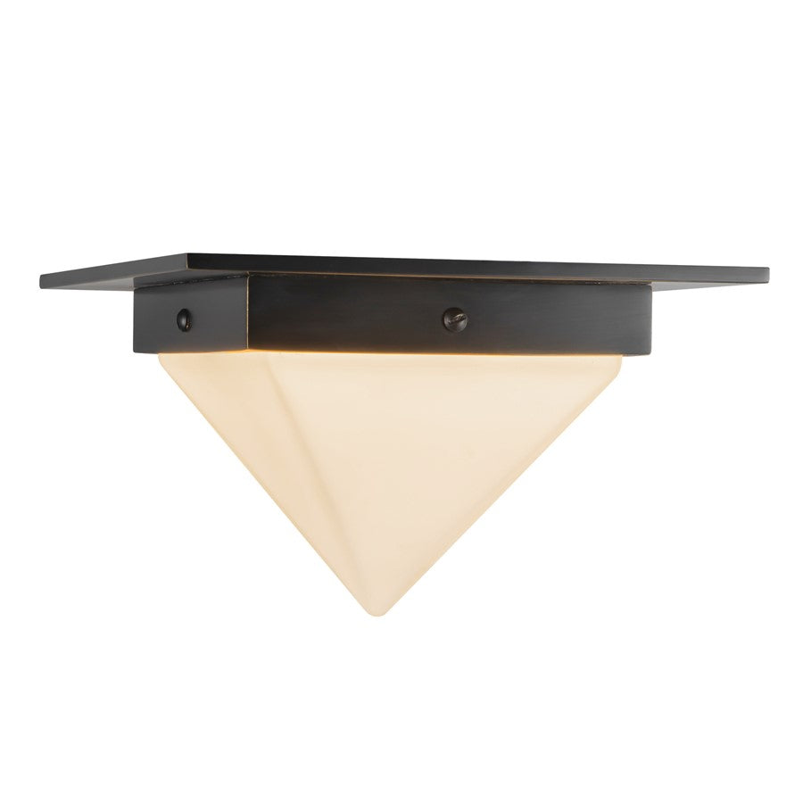 Kuzco Mineral 4" Blk Flush Mount, Urban Brz/Matte Opal Glass - FM345084UBOP