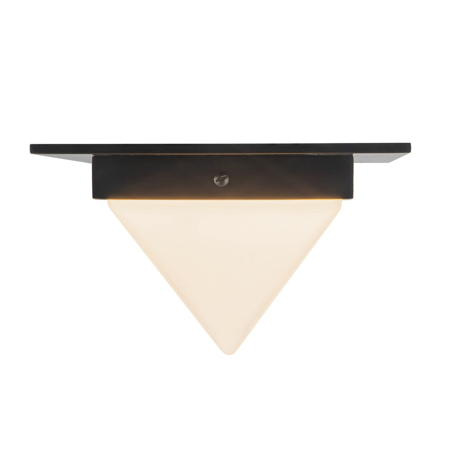Kuzco Mineral 4" Black Flush Mount, Urban Bronze/Matte Opal Glass