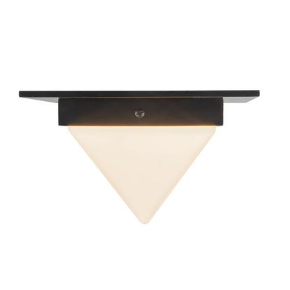Kuzco Mineral 4" Black Flush Mount, Urban Bronze/Matte Opal Glass