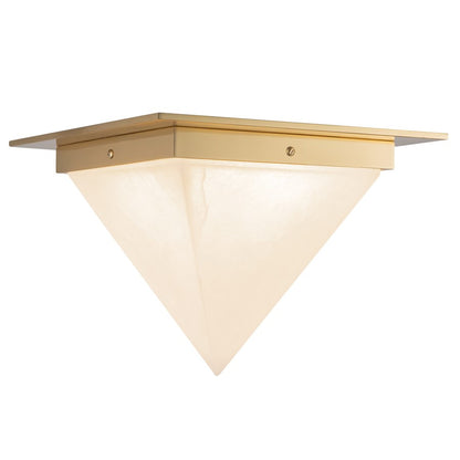 Kuzco Mineral 9" Brass Flush Mount, Patina Brass/Alabaster - FM345119PTBAR