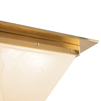 Kuzco Mineral 9" Brass Flush Mount, Patina Brass/Alabaster