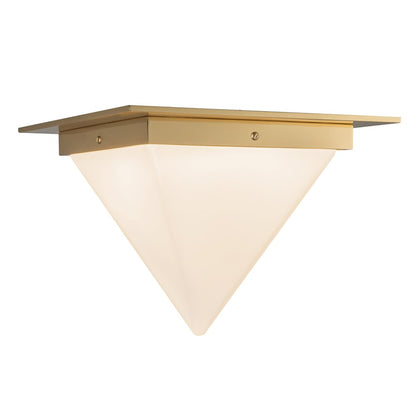 Kuzco Mineral 9" Brass Flush Mount, Patina Brass/Opal Glass - FM345119PTBOP