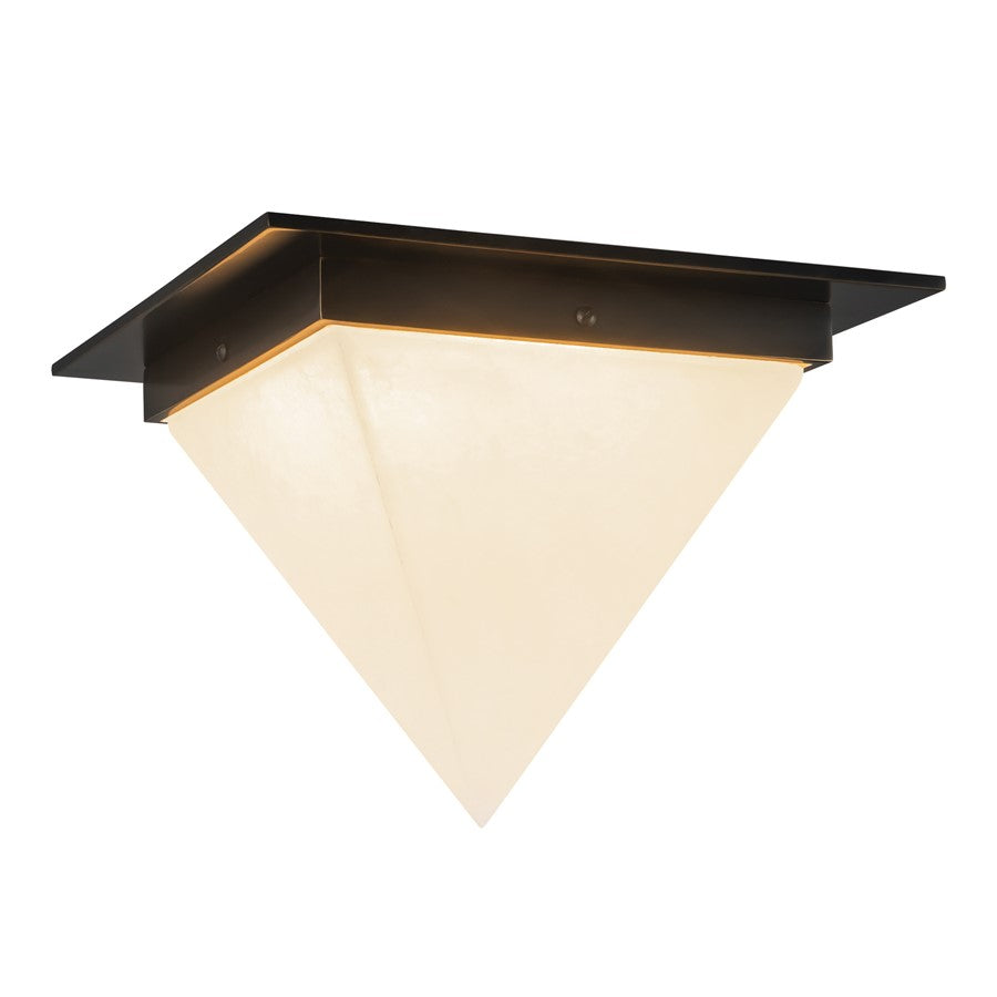 Kuzco Mineral 9" Black Flush Mount, Urban Bronze/Alabaster