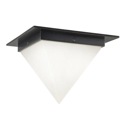 Kuzco Mineral 9" Black Flush Mount, Urban Bronze/Alabaster