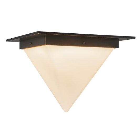 Kuzco Mineral 9" Blk Flush Mount, Urban Brz/Matte Opal Glass - FM345119UBOP