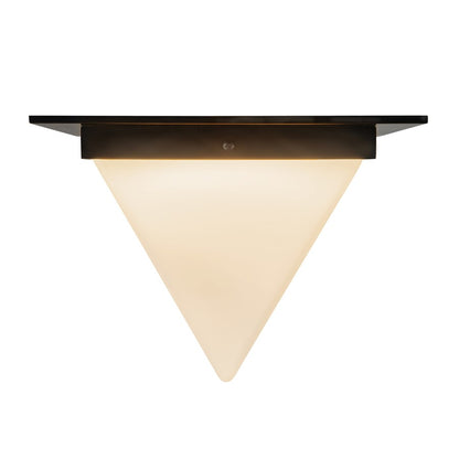 Kuzco Mineral 9" Black Flush Mount, Urban Bronze/Matte Opal Glass