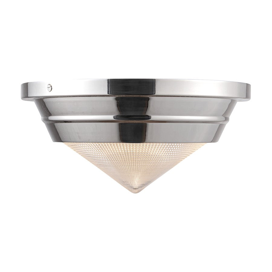 Alora Willard 1Lt 10" Flush Mount, Nickel/Clear Opal - FM348010PNPG