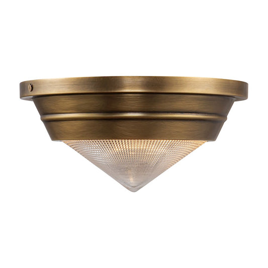 Alora Willard 1Lt 10" Flush Mount, Brass/Clear Prismatic/Opal - FM348010VBPG