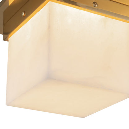 Kuzco Mineral 5.5" Brass Flush Mount, Patina Brass/Alabaster