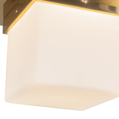 Kuzco Mineral 5.5" Brass Flush Mount, Patina Brass/Opal Glass