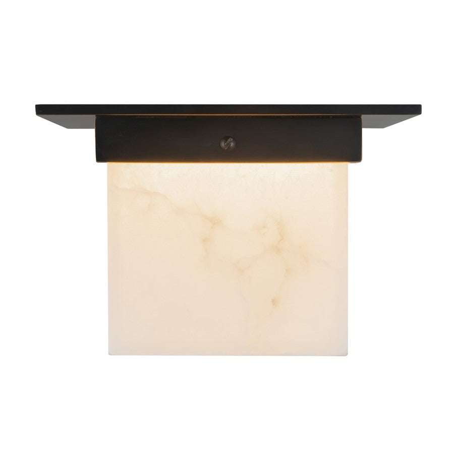 Kuzco Mineral 5.5" Black Flush Mount, Urban Bronze/Alabaster