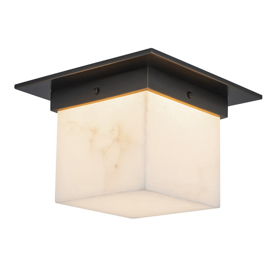 Kuzco Mineral 5.5" Black Flush Mount, Urban Bronze/Alabaster