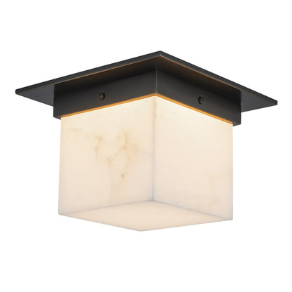 Kuzco Mineral 5.5" Black Flush Mount, Urban Bronze/Alabaster