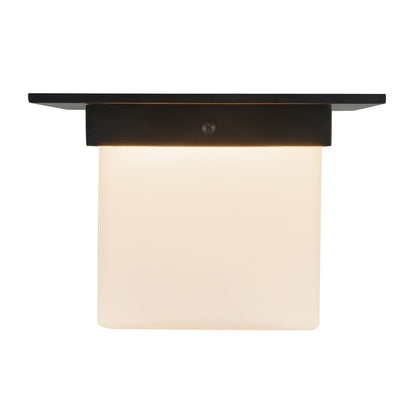 Kuzco Mineral 5.5" Black Flush Mount, Urban Bronze/Matte Opal Glass