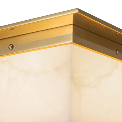 Kuzco Mineral 5" Brass Flush Mount, Patina Brass/Alabaster