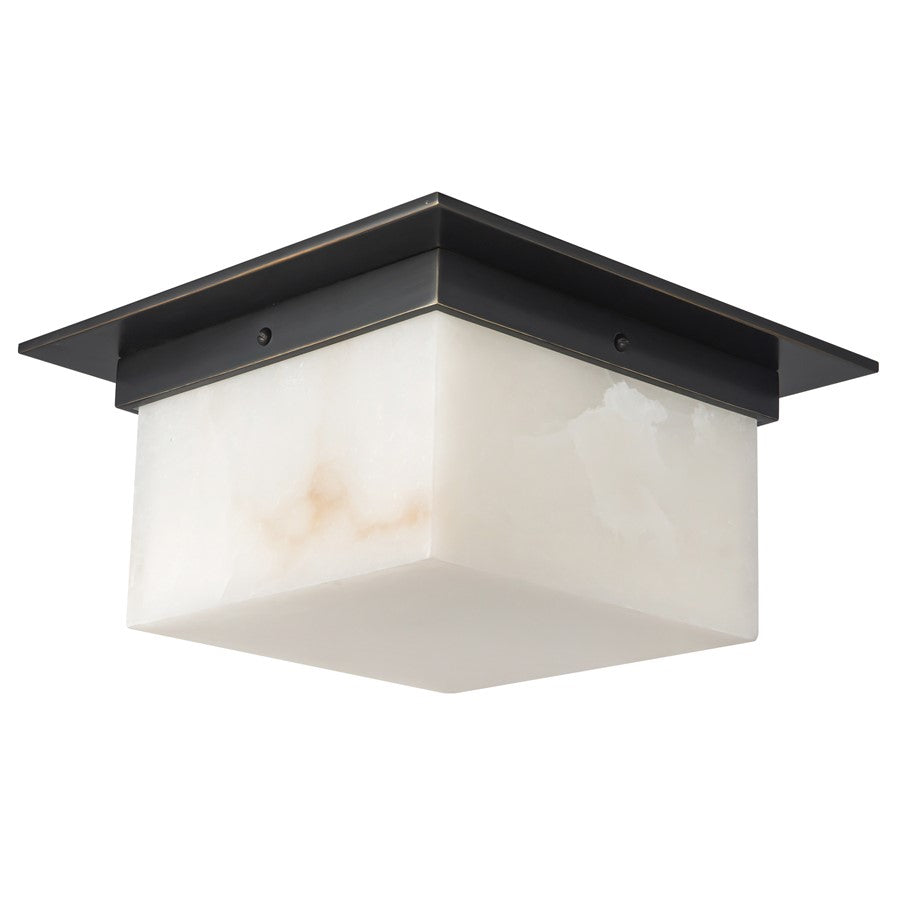 Kuzco Mineral 5" Black Flush Mount, Urban Bronze/Alabaster