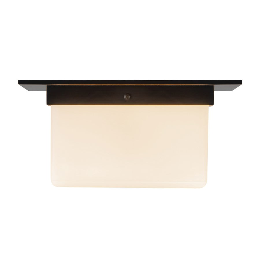 Kuzco Mineral 5" Black Flush Mount, Urban Bronze/Matte Opal Glass