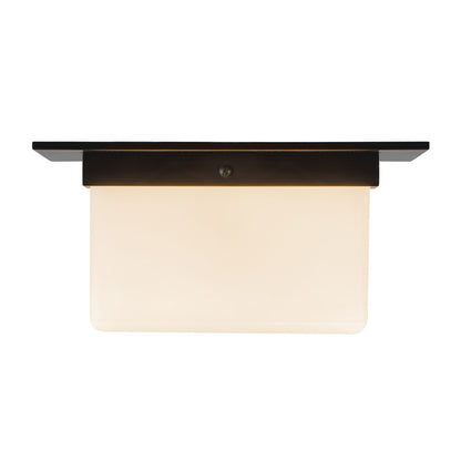 Kuzco Mineral 5" Black Flush Mount, Urban Bronze/Matte Opal Glass
