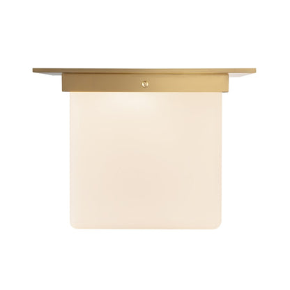 Kuzco Mineral 11" Brass Flush Mount, Patina Brass/Opal Glass
