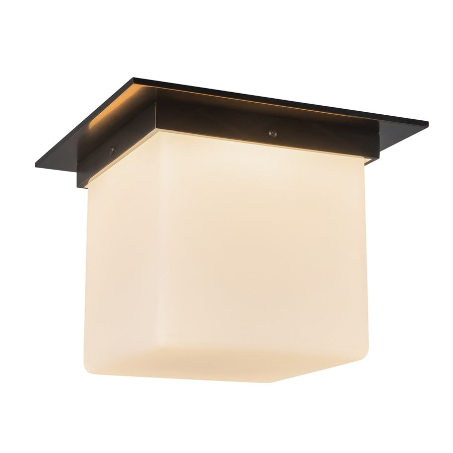 Kuzco Mineral 11" Blk Flush Mount, Urban Brz/Matte Opal Glass - FM356118UBOP