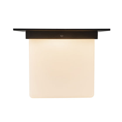 Kuzco Mineral 11" Black Flush Mount, Urban Bronze/Matte Opal