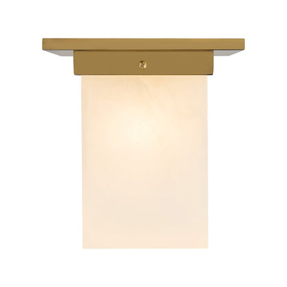 Kuzco Mineral 8" Brass Flush Mount, Patina Brass/Alabaster - FM356808PTBAR
