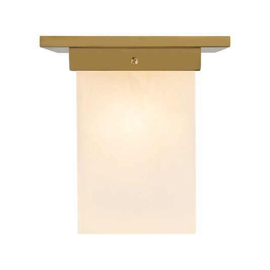 Kuzco Mineral 8" Brass Flush Mount, Patina Brass/Alabaster - FM356808PTBAR