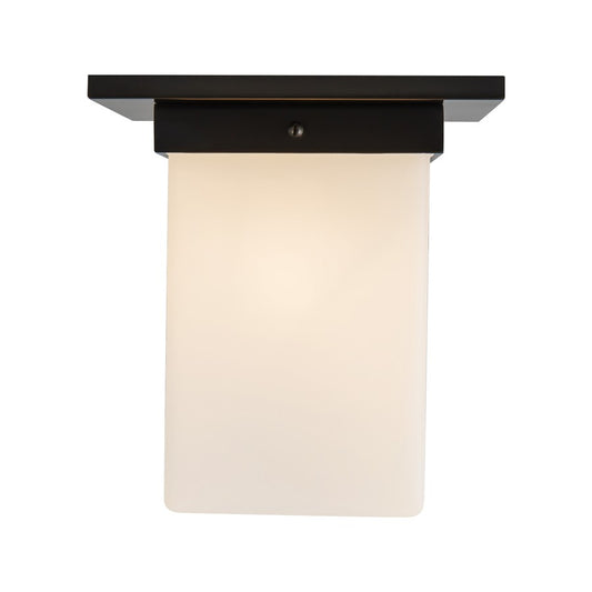 Kuzco Mineral 8" Blk Flush Mount, Urban Brz/Matte Opal Glass - FM356808UBOP
