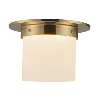 Kuzco Mineral 5.5" Brass Flush Mount, Patina Brass/Alab - FM360085PTBAR
