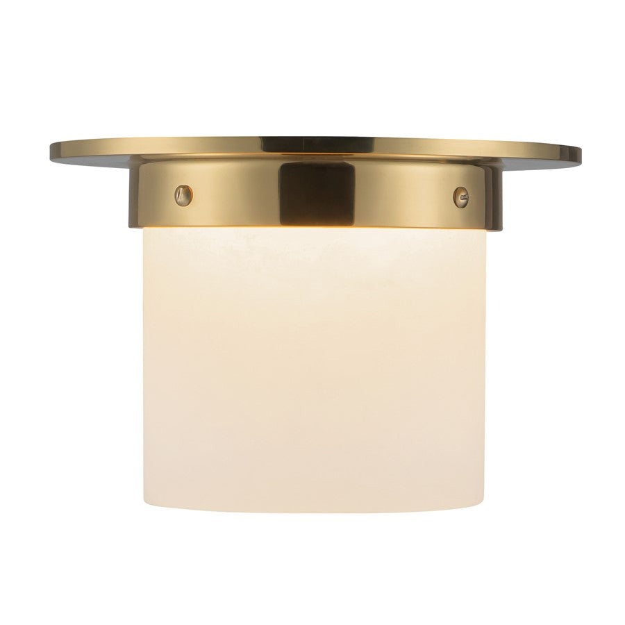 Kuzco Mineral 5.5" Brass Flush Mount, Patina Brass/Alabaster
