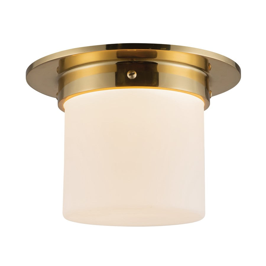 Kuzco Mineral 5.5" Flush Mount, Patina Brass/Opal Glass