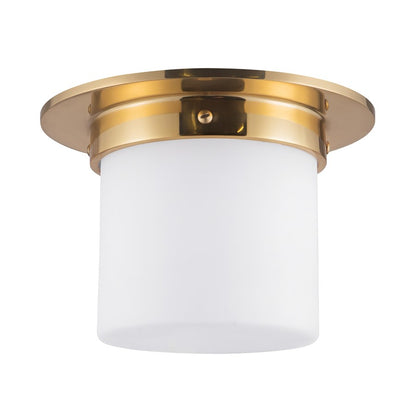 Kuzco Mineral 5.5" Flush Mount, Patina Brass/Opal Glass